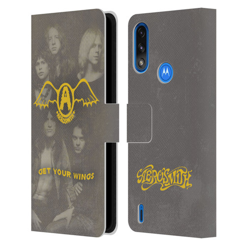 Aerosmith Classics Get Your Wings Leather Book Wallet Case Cover For Motorola Moto E7 Power / Moto E7i Power