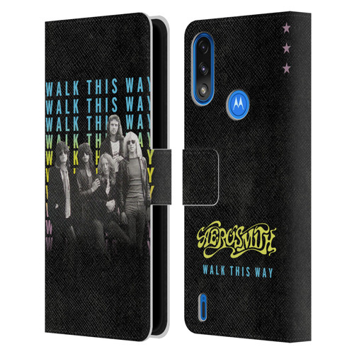 Aerosmith Classics Walk This Way Leather Book Wallet Case Cover For Motorola Moto E7 Power / Moto E7i Power