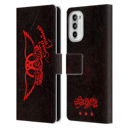 Aerosmith Classics Red Winged Sweet Emotions Leather Book Wallet Case Cover For Motorola Moto G52