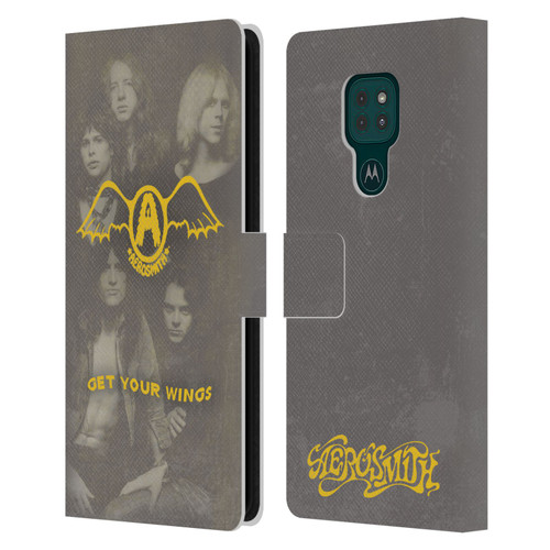 Aerosmith Classics Get Your Wings Leather Book Wallet Case Cover For Motorola Moto G9 Play
