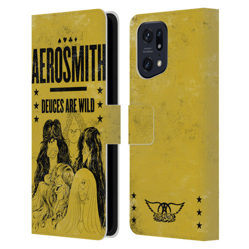 Aerosmith Classics Deuces Are Wild Leather Book Wallet Case Cover For OPPO Find X5