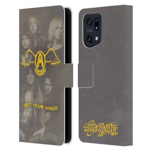 Aerosmith Classics Get Your Wings Leather Book Wallet Case Cover For OPPO Find X5