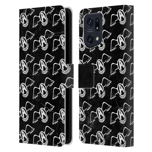 Aerosmith Classics Logo Pattern Leather Book Wallet Case Cover For OPPO Find X5