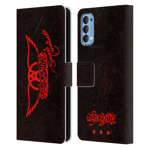 Aerosmith Classics Red Winged Sweet Emotions Leather Book Wallet Case Cover For OPPO Reno 4 5G