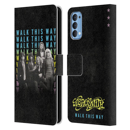 Aerosmith Classics Walk This Way Leather Book Wallet Case Cover For OPPO Reno 4 5G