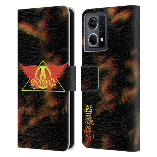 Aerosmith Classics Triangle Winged Leather Book Wallet Case Cover For OPPO Reno8 4G