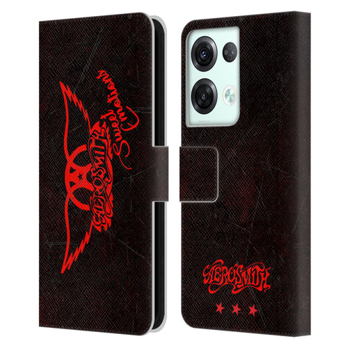 Aerosmith Classics Red Winged Sweet Emotions Leather Book Wallet Case Cover For OPPO Reno8 Pro