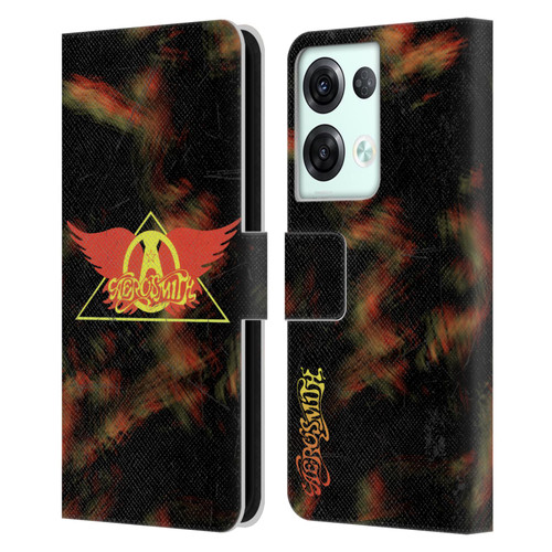 Aerosmith Classics Triangle Winged Leather Book Wallet Case Cover For OPPO Reno8 Pro