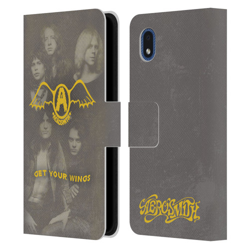 Aerosmith Classics Get Your Wings Leather Book Wallet Case Cover For Samsung Galaxy A01 Core (2020)