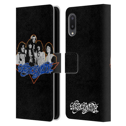 Aerosmith Classics Group Photo Vintage Leather Book Wallet Case Cover For Samsung Galaxy A02/M02 (2021)