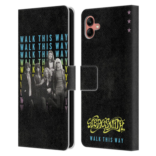 Aerosmith Classics Walk This Way Leather Book Wallet Case Cover For Samsung Galaxy A04 (2022)