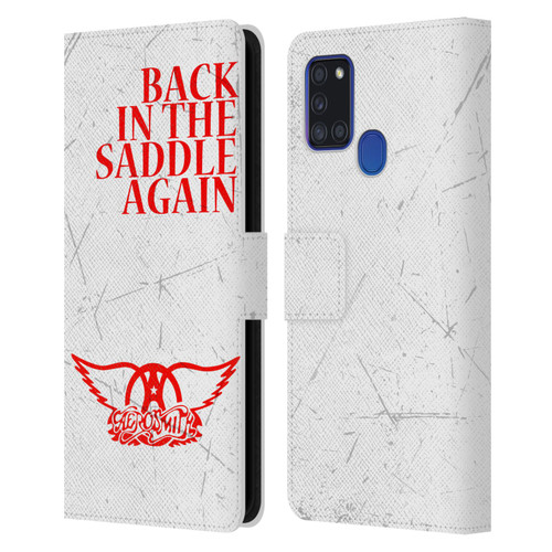 Aerosmith Classics Back In The Saddle Again Leather Book Wallet Case Cover For Samsung Galaxy A21s (2020)