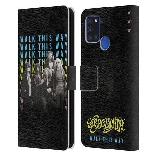 Aerosmith Classics Walk This Way Leather Book Wallet Case Cover For Samsung Galaxy A21s (2020)