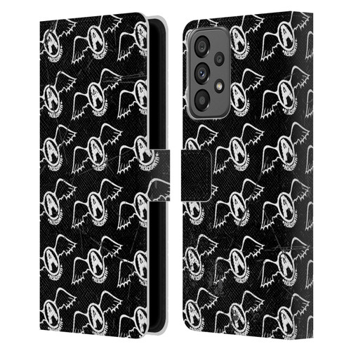 Aerosmith Classics Logo Pattern Leather Book Wallet Case Cover For Samsung Galaxy A73 5G (2022)