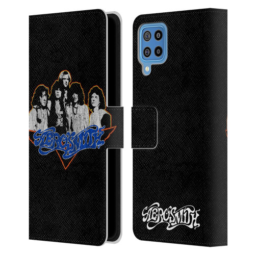 Aerosmith Classics Group Photo Vintage Leather Book Wallet Case Cover For Samsung Galaxy F22 (2021)
