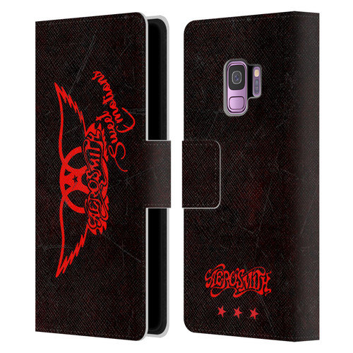 Aerosmith Classics Red Winged Sweet Emotions Leather Book Wallet Case Cover For Samsung Galaxy S9