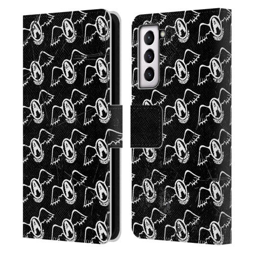Aerosmith Classics Logo Pattern Leather Book Wallet Case Cover For Samsung Galaxy S21 5G