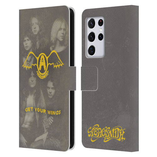 Aerosmith Classics Get Your Wings Leather Book Wallet Case Cover For Samsung Galaxy S21 Ultra 5G