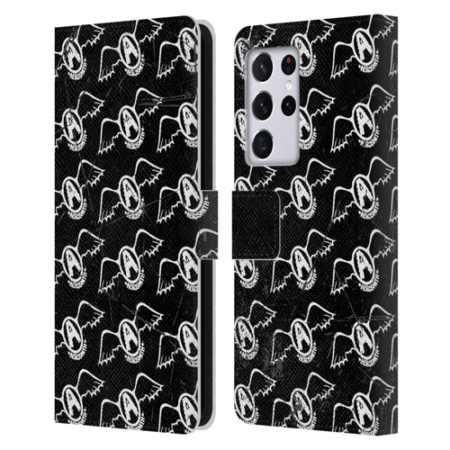 Aerosmith Classics Logo Pattern Leather Book Wallet Case Cover For Samsung Galaxy S21 Ultra 5G