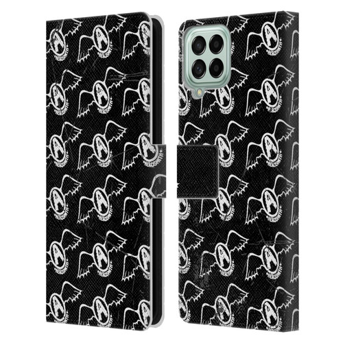 Aerosmith Classics Logo Pattern Leather Book Wallet Case Cover For Samsung Galaxy M33 (2022)