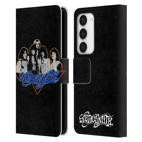 Aerosmith Classics Group Photo Vintage Leather Book Wallet Case Cover For Samsung Galaxy S23 5G