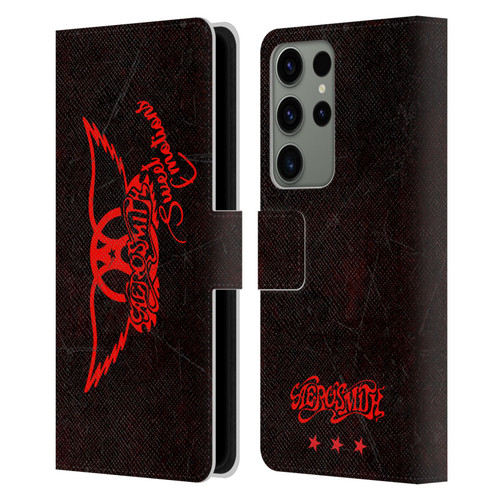 Aerosmith Classics Red Winged Sweet Emotions Leather Book Wallet Case Cover For Samsung Galaxy S23 Ultra 5G