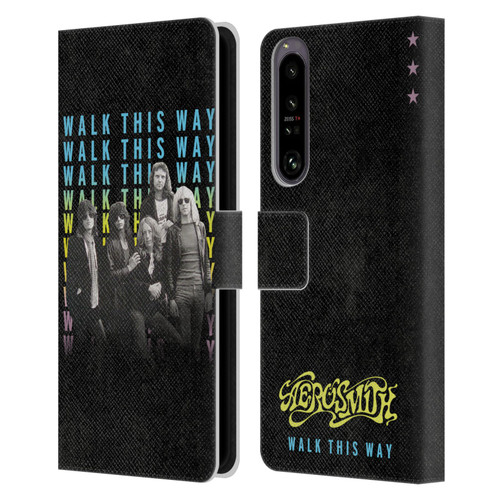 Aerosmith Classics Walk This Way Leather Book Wallet Case Cover For Sony Xperia 1 IV