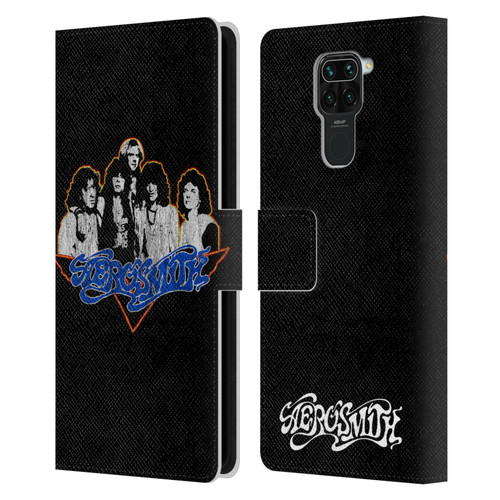 Aerosmith Classics Group Photo Vintage Leather Book Wallet Case Cover For Xiaomi Redmi Note 9 / Redmi 10X 4G