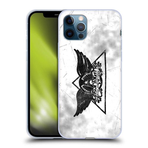 Aerosmith Black And White Triangle Winged Logo Soft Gel Case for Apple iPhone 12 / iPhone 12 Pro