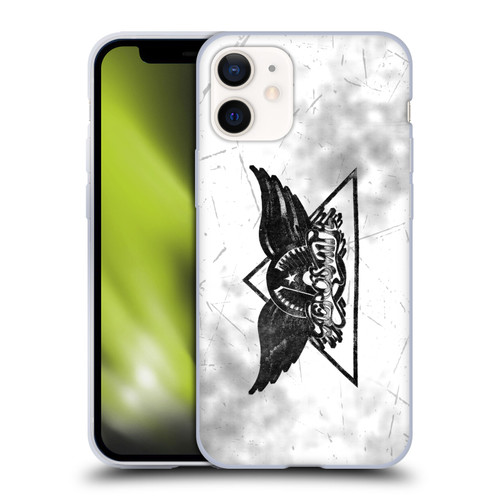 Aerosmith Black And White Triangle Winged Logo Soft Gel Case for Apple iPhone 12 Mini