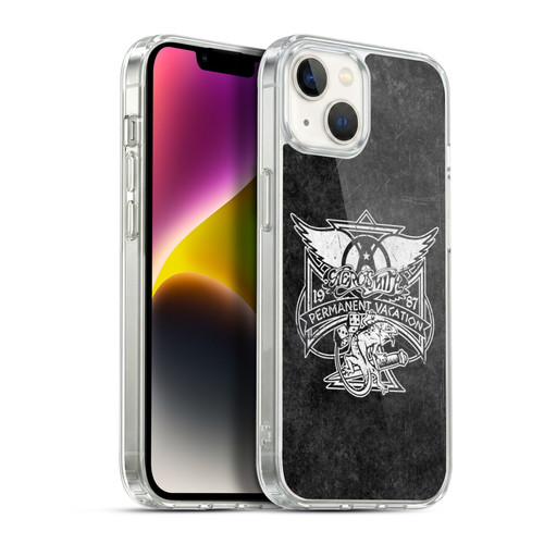 Aerosmith Black And White 1987 Permanent Vacation Soft Gel Case for Apple iPhone 14 Plus & MagSafe