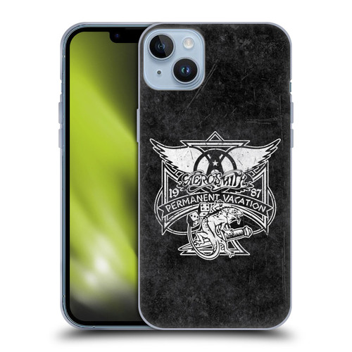 Aerosmith Black And White 1987 Permanent Vacation Soft Gel Case for Apple iPhone 14 Plus