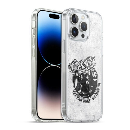 Aerosmith Black And White Get Your Wings US Tour Soft Gel Case for Apple iPhone 14 Pro Max & MagSafe