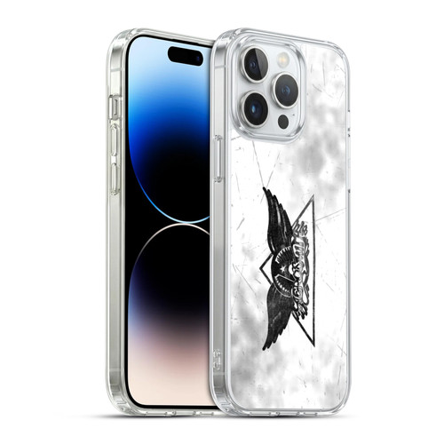 Aerosmith Black And White Triangle Winged Logo Soft Gel Case for Apple iPhone 14 Pro Max & MagSafe