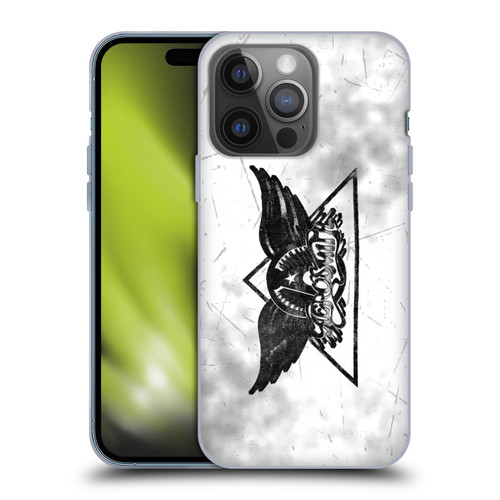 Aerosmith Black And White Triangle Winged Logo Soft Gel Case for Apple iPhone 14 Pro