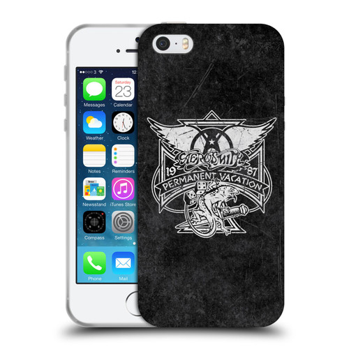Aerosmith Black And White 1987 Permanent Vacation Soft Gel Case for Apple iPhone 5 / 5s / iPhone SE 2016