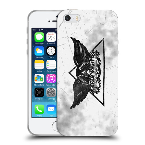 Aerosmith Black And White Triangle Winged Logo Soft Gel Case for Apple iPhone 5 / 5s / iPhone SE 2016