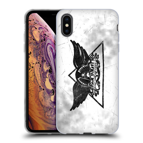 Aerosmith Black And White Triangle Winged Logo Soft Gel Case for Apple iPhone XS Max