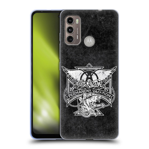 Aerosmith Black And White 1987 Permanent Vacation Soft Gel Case for Motorola Moto G60 / Moto G40 Fusion
