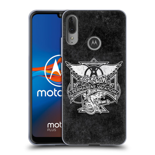 Aerosmith Black And White 1987 Permanent Vacation Soft Gel Case for Motorola Moto E6 Plus