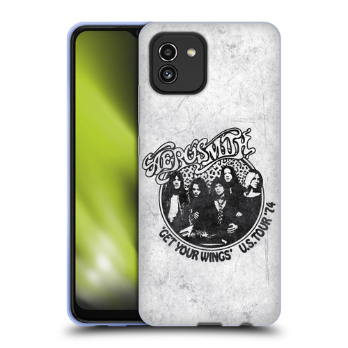 Aerosmith Black And White Get Your Wings US Tour Soft Gel Case for Samsung Galaxy A03 (2021)