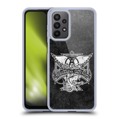 Aerosmith Black And White 1987 Permanent Vacation Soft Gel Case for Samsung Galaxy A23 / 5G (2022)