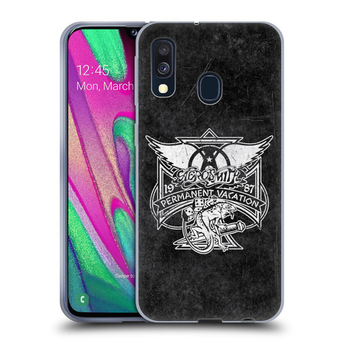 Aerosmith Black And White 1987 Permanent Vacation Soft Gel Case for Samsung Galaxy A40 (2019)