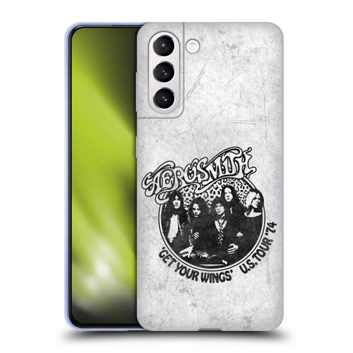 Aerosmith Black And White Get Your Wings US Tour Soft Gel Case for Samsung Galaxy S21+ 5G