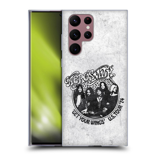 Aerosmith Black And White Get Your Wings US Tour Soft Gel Case for Samsung Galaxy S22 Ultra 5G
