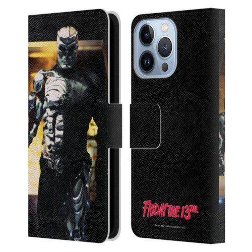 Friday the 13th: Jason X Comic Art And Logos Jason Cyborg Leather Book Wallet Case Cover For Apple iPhone 13 Pro