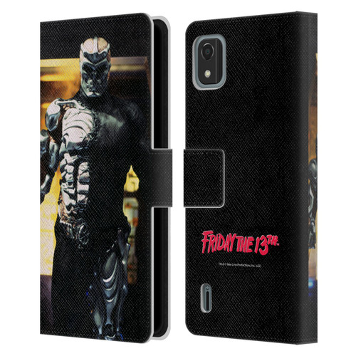 Friday the 13th: Jason X Comic Art And Logos Jason Cyborg Leather Book Wallet Case Cover For Nokia C2 2nd Edition