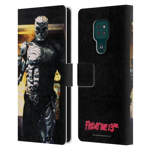 Friday the 13th: Jason X Comic Art And Logos Jason Cyborg Leather Book Wallet Case Cover For Motorola Moto G9 Play