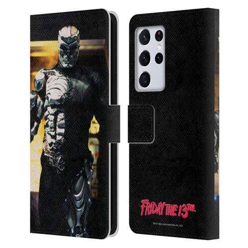 Friday the 13th: Jason X Comic Art And Logos Jason Cyborg Leather Book Wallet Case Cover For Samsung Galaxy S21 Ultra 5G