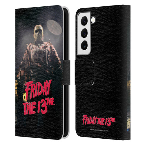 Friday the 13th: Jason X Comic Art And Logos Jason Voorhees Leather Book Wallet Case Cover For Samsung Galaxy S22 5G